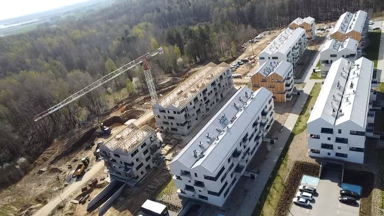 Osiedle apartamentowe – Etapy budowy – widok z lotu ptaka